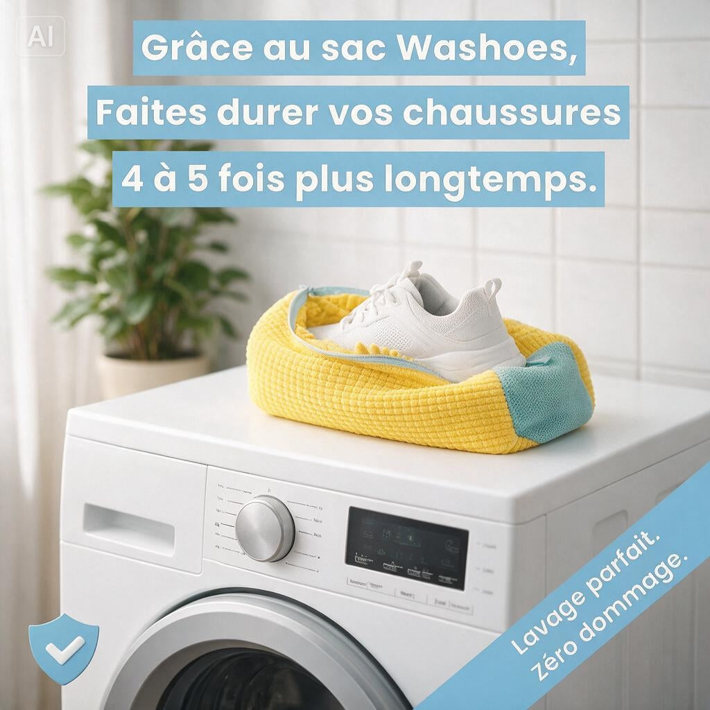 Washoes- Sac de lavage pour chaussures- Jaune