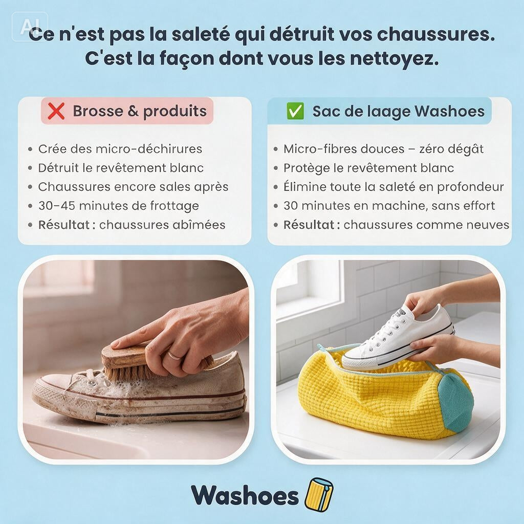 Washoes- Sac de lavage pour chaussures- Jaune