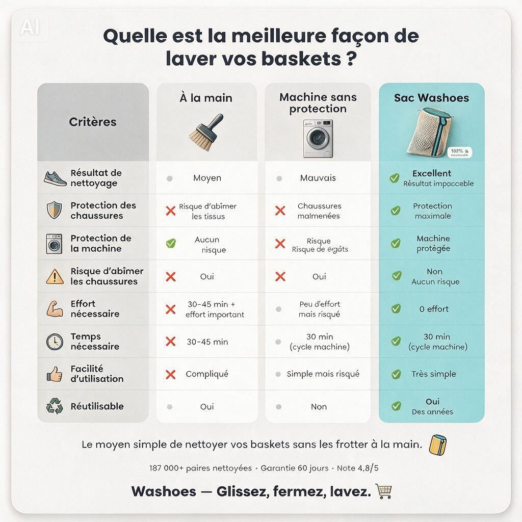 Washoes- Sac de lavage pour chaussures- Blanc
